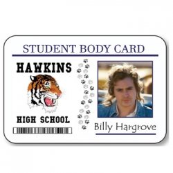 Stranger Things Student Body ID Card Billy Hargrove HALLOWEEN Costume Accessory